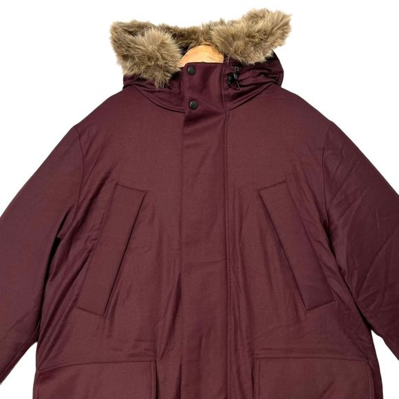 Banana Republic Cima Snorkel Down Parka Coat Mens Sz LT Thigh Length Merlot NWT - Picture 3 of 13